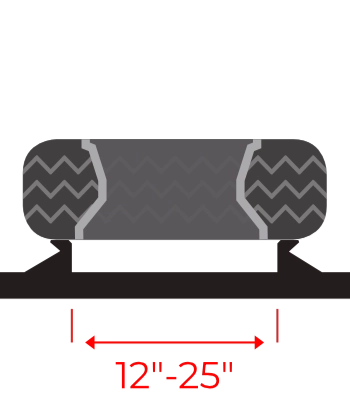 Bloqueio externo de pneu 12x25 polegadas