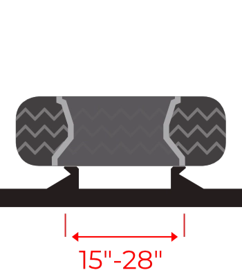 Bloqueio interno de pneu: 15x28 polegadas
