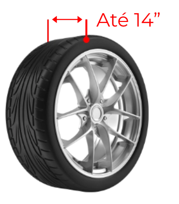 Largura máxima do pneu: 14 polegadas